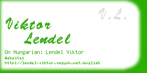 viktor lendel business card